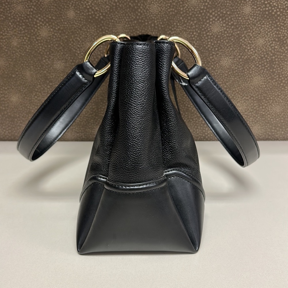 🔥🔥🔥NEW Michael Kors Nicole Large Black Leather Shoulder Bag Tote - Picture 10 of 16